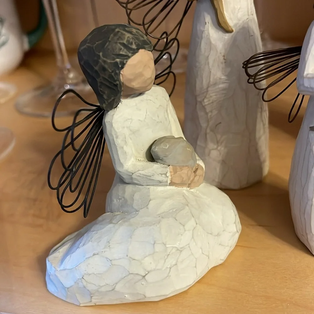 5 Willow Tree Angel Figurines Set for Animals lovers, pets collection